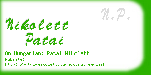 nikolett patai business card